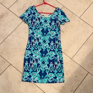 All For Color Teal and Navy Mini Dress